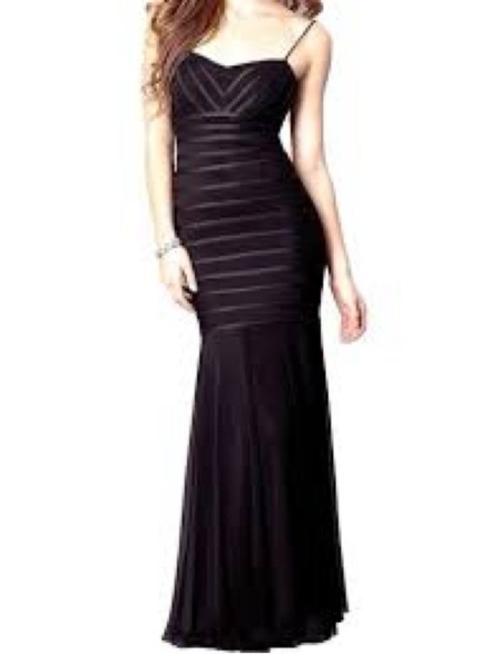 Betsy & Adam Black Strappy Mermaid Maxi Dress